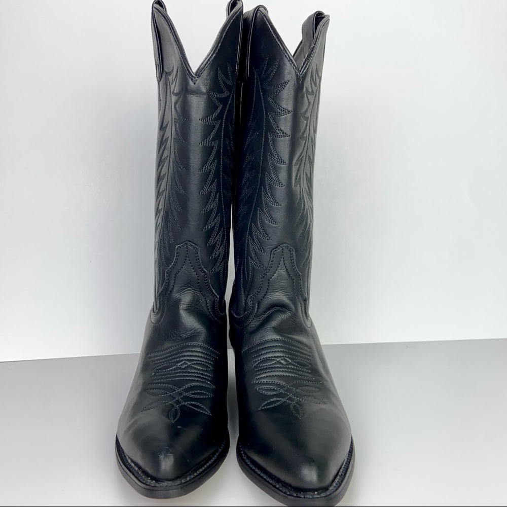 Justin Womens Black Leather Western Boot 6 B - Picture 12 of 16